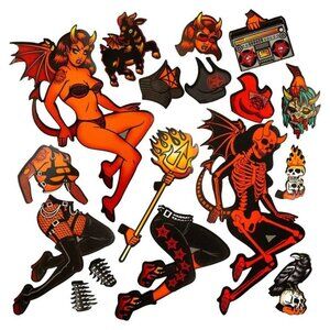 Kreepsville 666 Devil Dame Dress Up Magnet Set Toy Punk Rocker Pinup Horror Goth